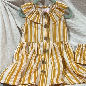 Striped Yellow and White Kids One Piece